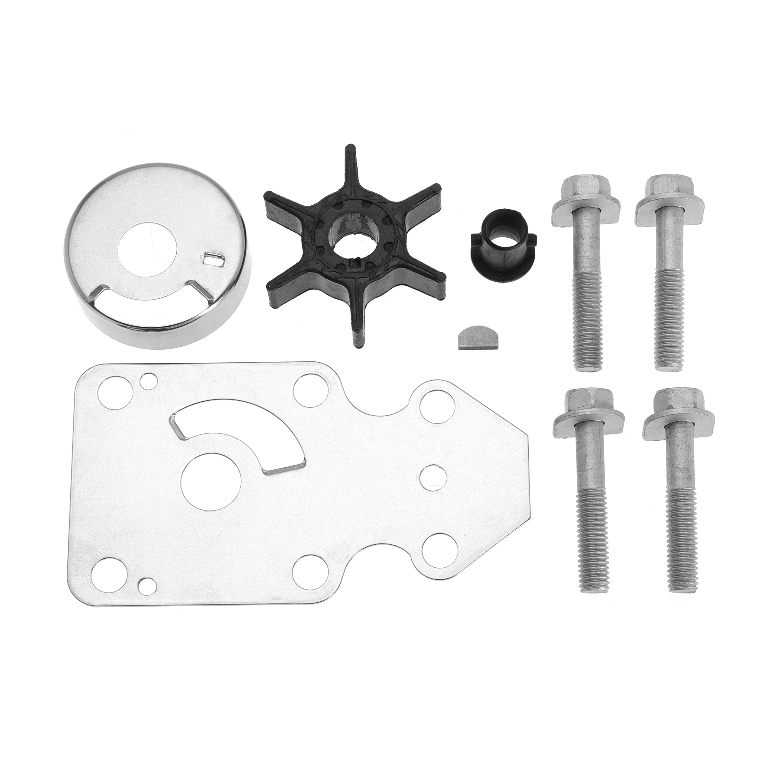 Photo 1 of 63V-W0078-01 Water Pump Impeller Repair Kit for Yamaha 9.9hp 15 hp 2 4 stroke 2 cylinders Outboard 1996-2019 Replace for Sierra 18-3433 63V-W0078-00 63V-W0078-02 63V-W0078-03