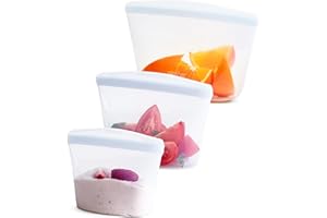 Stasher Silicone Reusable Storage Bags, 3-Pack Bowls, Reusable Freezer Bags, Microwave, Dishwasher, Oven Safe, Sous Vide, Pre
