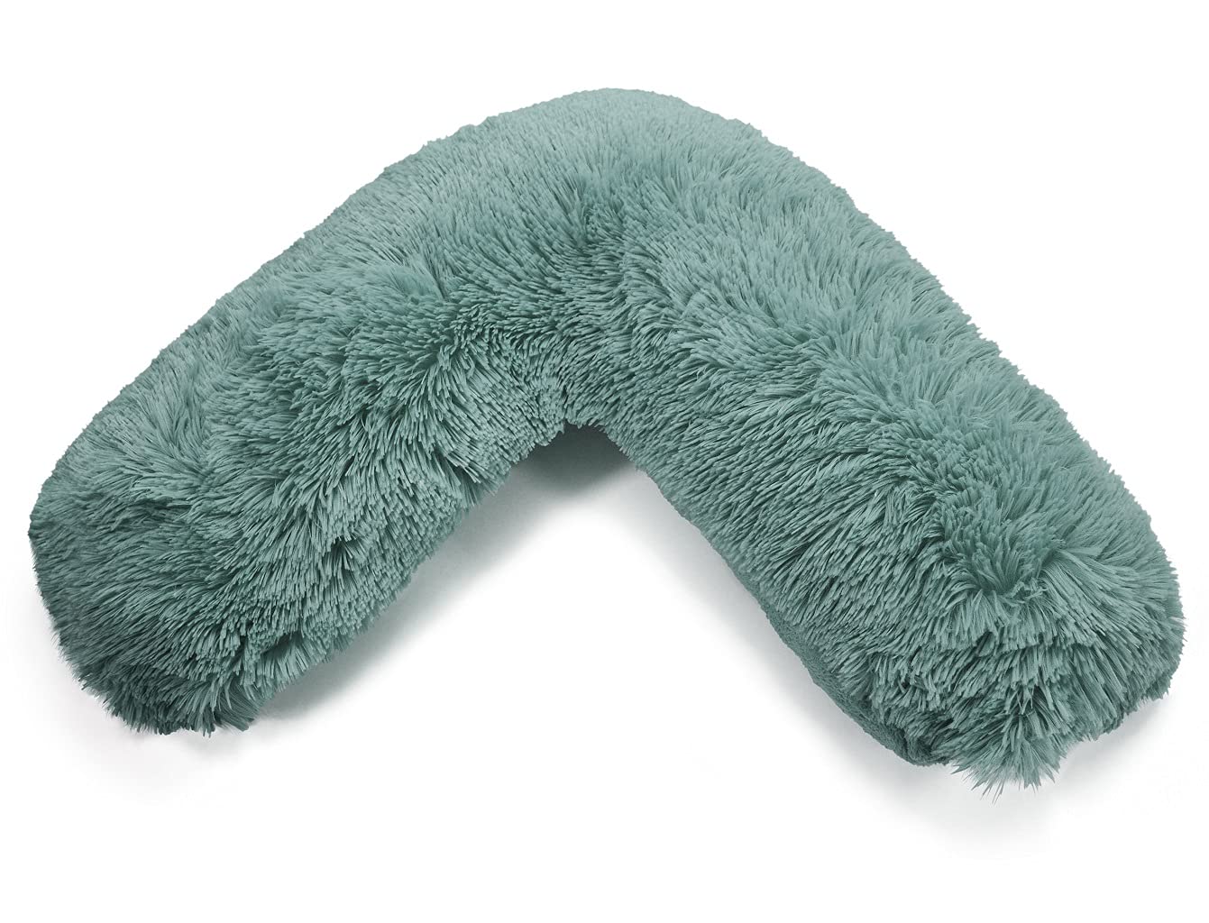 HOMES-LINEN Teddy V Shaped Complete V Pillow or V Case Only For Neck Maternity Back Support Soft Warm Plush Cosy Fleece V Shape Cover (Teddy Cuddles Teal, Teddy Cover Only)