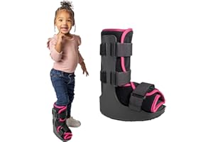 Brace Direct Pediatric Walking Boot – Kids Fracture Boot for Foot Injuries, Ankle Sprains & Post-Op Recovery, Pink (Large, US Kids 11.5K–1.5)