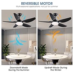 Kviflon 46 Inch Ceiling Fans with Lights and