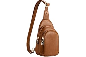 RUNBOX Sling Bag for Women Crossbody Bags Belt Bag for Women Trendy Leather Fanny Packs for Women Brown