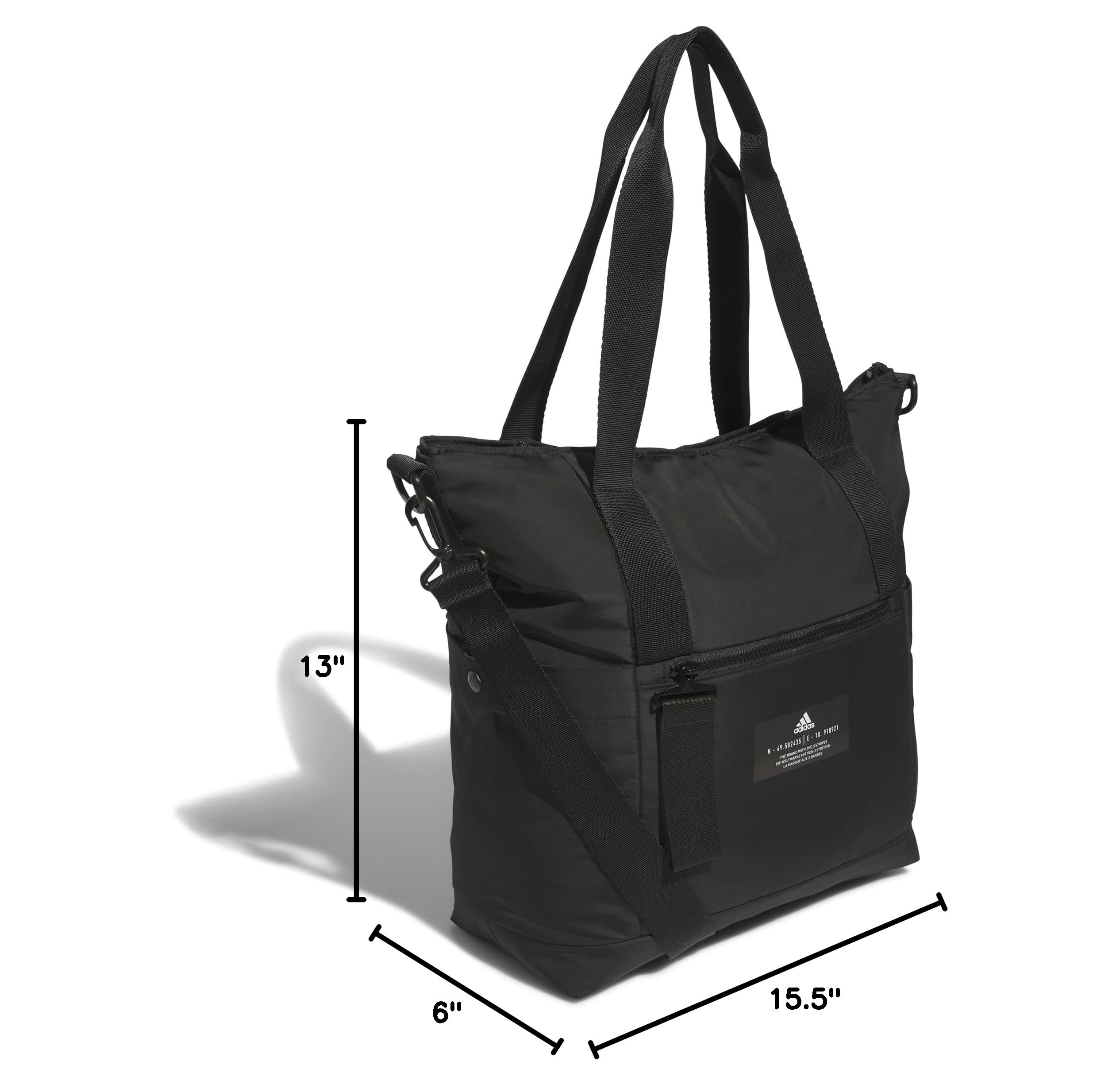 adidas All Me Tote for Women, Large Crossbody Bag with Shoulder Strap, Black/2.0, OSFA