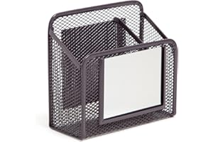 U Brands Dusty Black Magnetic Locker Cup with Mirror, Locker Mirror with Pencil Holder, Magnetic Organizer for School Lockers