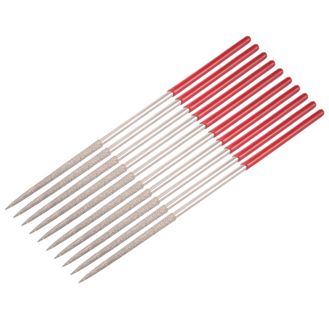 Sourcingmap 10Pcs 3mm x 140mm Round Diamond Needle File 150 Grit