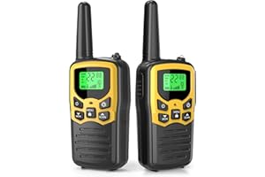 Walkie Talkies,MOICO Long Range Walkie Talkies for Adults Two-Way Radios with 22 Channels FRS VOX Scan LCD Display with LED Flashlight for Field, Survival Biking Hiking Camping 2 Pack (Yellow2)
