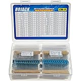 BOJACK 1000 Pcs 25 Values Resistor Kit 1 Ohm-1M Ohm with 1% 1/2W Metal Film Resistors Assortment