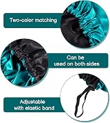 Fuyamp Satin Sleep Cap 2 Pack Adjustable Waterproof Double-Sided Purple Lake view 5