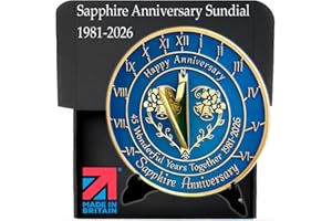 THE METAL FOUNDRY Anniversary Sundial Gift for 45th Sapphire Wedding Anniversary in 2026 - Recycled Metal Home Decor Or Garden Present Idea - Handmade in UK for Him, Her Parents Or Couples 45 Year Celebration