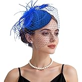 Fascinator Hat Veil Feather Fascinator Tea Party Bridal Wedding Veil Retro Hat Pillbox Derby Hats for Women