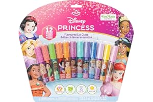 Disney Princess 12 Piece Plant Based Lip Gloss, Girls Party Favors, First Makeup Set for Girl, Perfect for Parties, Sleepovers, and Birthday Gifts, Ages 3+, by Townley Girl