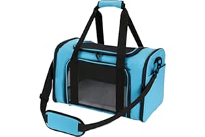 Pnimaund Pet Carrier Airline Approved Soft Cat Carriers for Medium Cats, Dog Carriers for Small Dogs, TSA Approved Pet Carrier for Cats Dogs Under 15 Lbs, Small Dog Carrier Puppy Carrier-Blue