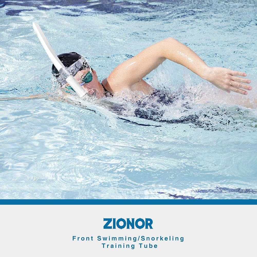 ZIONOR T1 Snorkel Lap Swimming Swimmer Training Diving Snorkeling Comfortable Mouthpiece One-Way Purge Valve for Pool Open Water - White : Sports & Outdoors