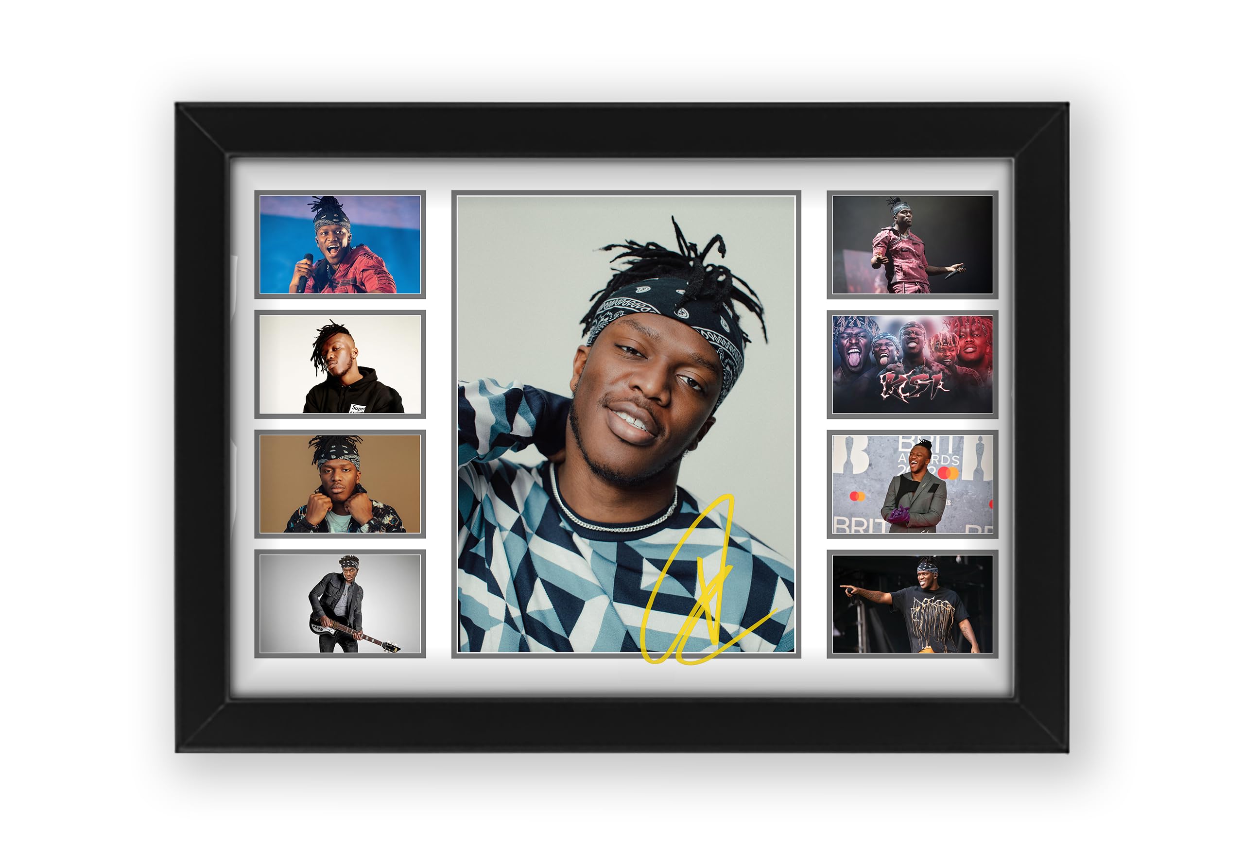 KSI Signed Poster Print - Limited Edition Autograph Fan Gift – Collectible Memorabilia Merchandise (Framed A3 (30x40cm))