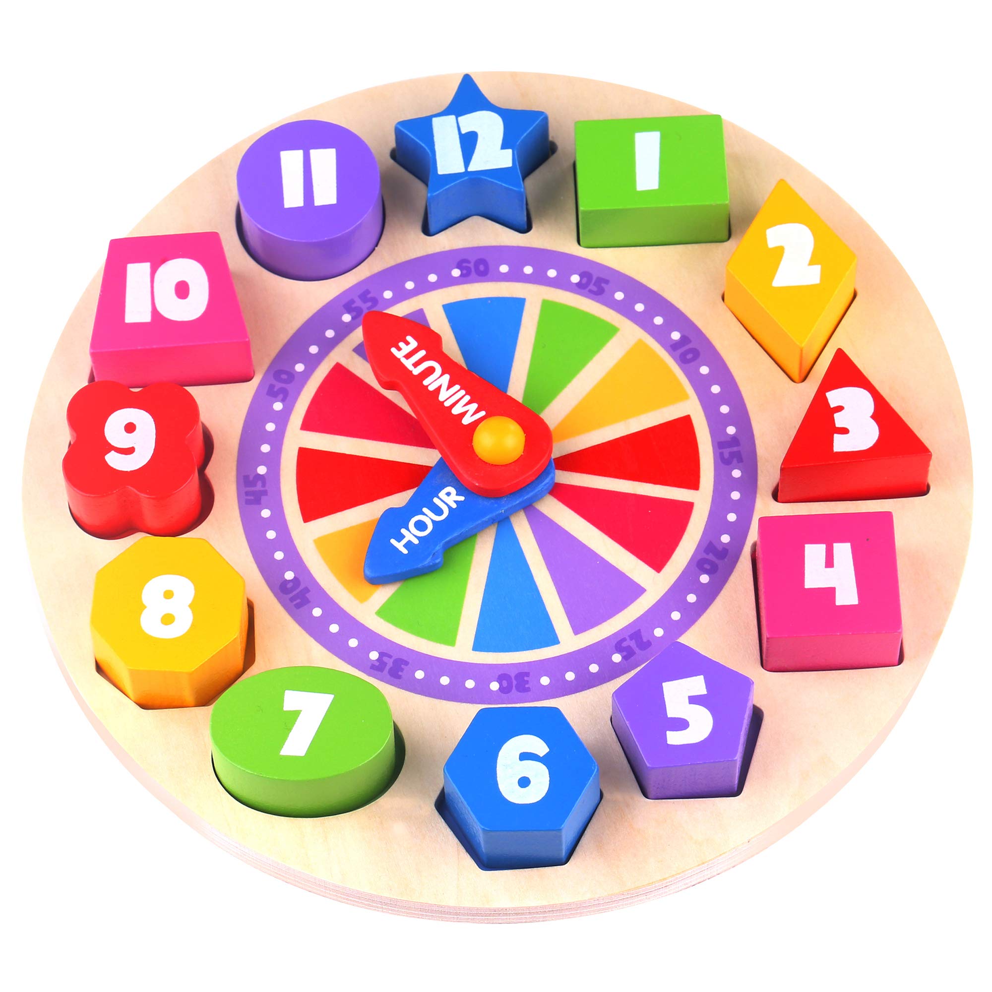 Fat Brain Toys Glow in The Dark Clock Puzzle What Time is It? Glow in