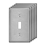 BESTTEN 1-Gang Toggle Metal Wall Plate with Ｗhite