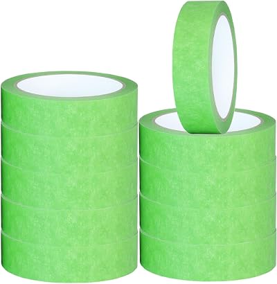 NORTHERN BROTHERS Green Masking Tape 24 mm x 20 m 10 Pack Painting Tape