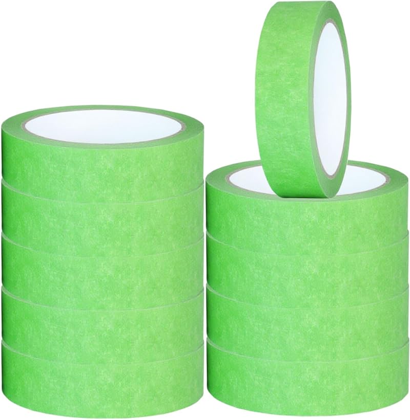 NORTHERN BROTHERS Green Masking Tape 24 mm x 20 m 10 Pack Painting Tape