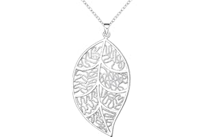 Cutesmile Fashion Jewelry 925 Sterling Silver 3D Simulation Leaf Pendant Necklace for Women