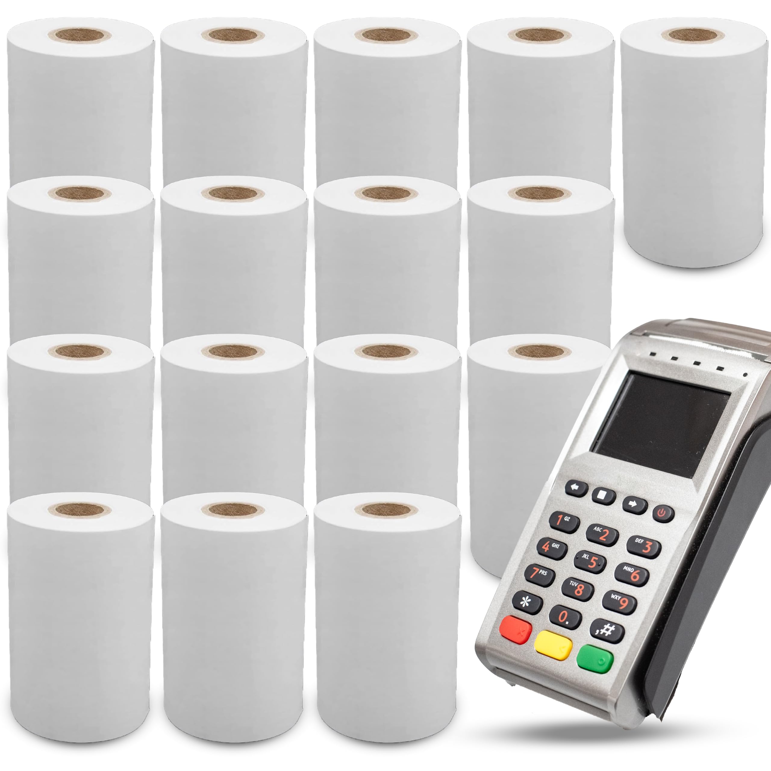 Till Roll Paper. 16 Units of Paper Thermal Till Rolls 57x35x12 mm White Printing Paper, TPV, Pdq Rolls, Cash Register, Tickets, Thermal Printer Paper Without Bisphenol A