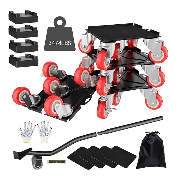 MYUEA FURNITURE DOLLY,FURNITURE MOVERS WITH 5 WHEELS,CARBON STEEL...