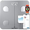 INEVIFIT Smart Body Fat Scale, Highly Accurate Bluetooth Digital Bathroom Body Composition Analyzer, Measures Weight, Body Fat, Water, Muscle, Visceral Fat & Bone Mass for Unlimited Users (Silver)