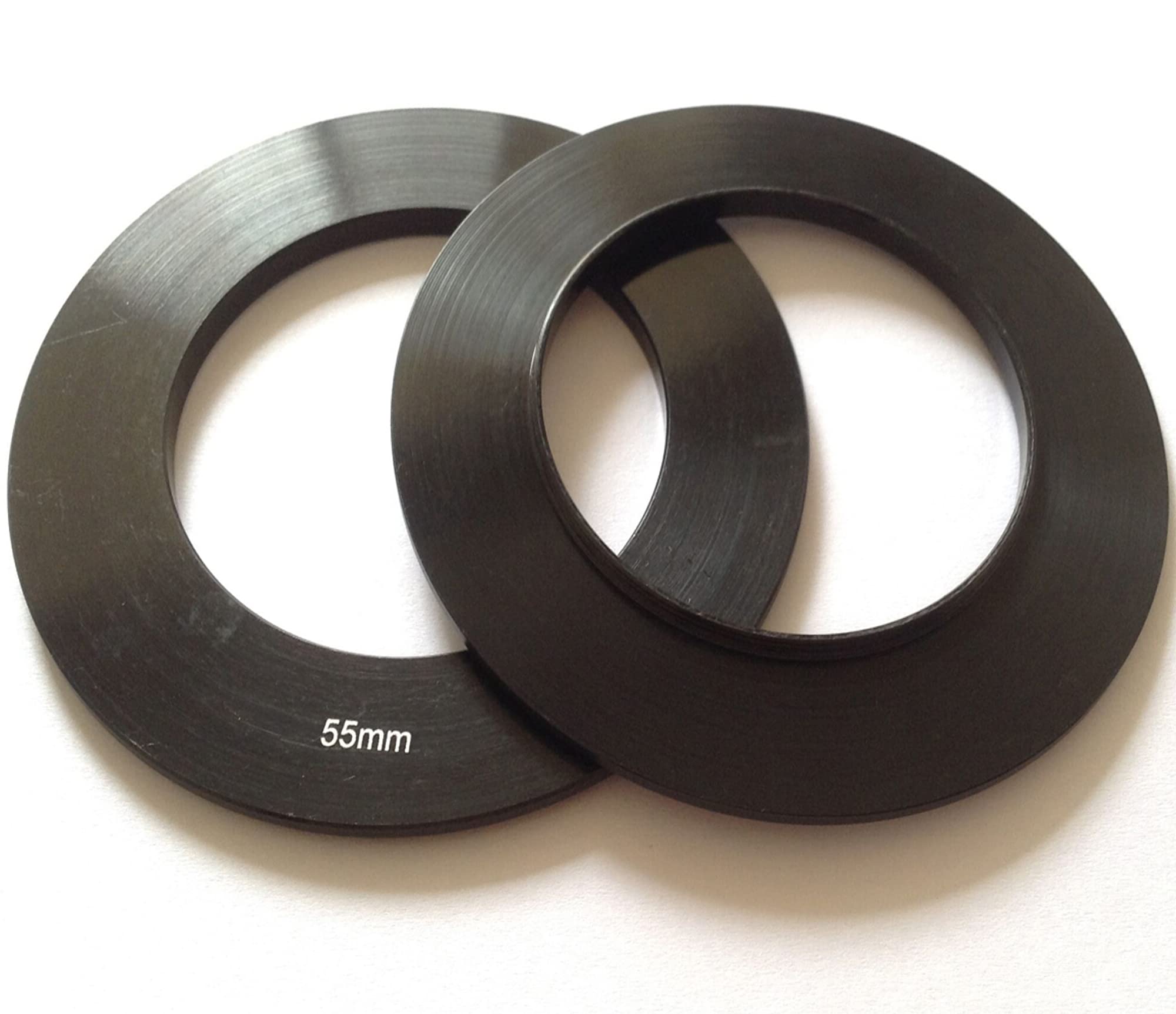 2x Metal Caliber 55mm Camera Lens Insert Filter-s Rings Gradual Change Circle Connector Adapter Switch Transfer Conversion Ring Screw Used To Connect Camera Lens And Insert Holder Parts Accessories