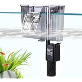 AQQA Quiet 20-30 Gallon Fish Tank Filters, Hang on Back Aquarium Filter | Auto Start HOB Filter Adjustable Flow, Deodorization Decontamination Filter System AQ168 (6W 158GPH)