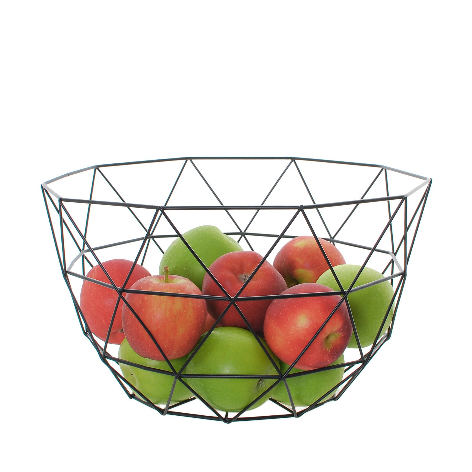 Black Geometric Metal Wire Decorative Storage/ Display Basket Fruit Bowl