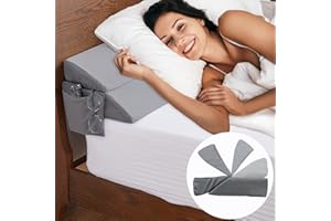 Limthe King Bed Wedge Pillow,Bed Gap Filler,Headboard Pillow,Mattress Gap Filler(0-7"),Foam Wedge Pillow Fill Gap Between Headboard/Wall and Mattress Grey 76"x10"x6"