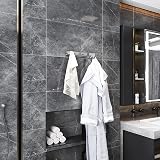 BOOKARROW 4 Chrome Towel Hooks Wall Mount Screw Fixed Door Coat Hanger Rack view 3