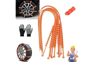 Temporary Tire Straps, Zip Tie Snow Chains, Universal Reusable Anti-Skid Nylon Tire Chains, Emergency Traction Cables for Car
