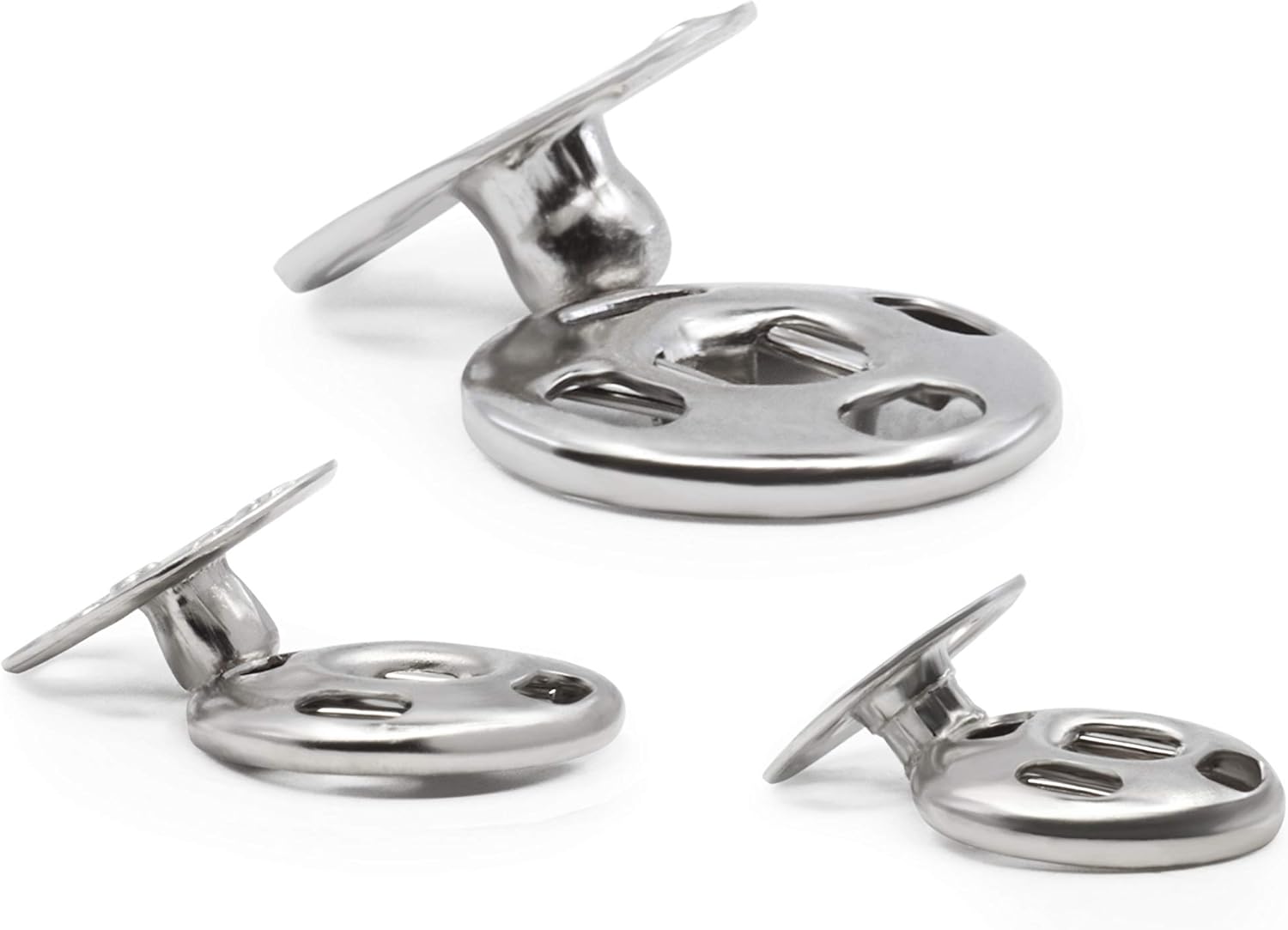 Dritz 81-65 Sew-On Snaps, Size 1/0, 2/0 & 4/0, Nickel-Plated Brass, 36 Count