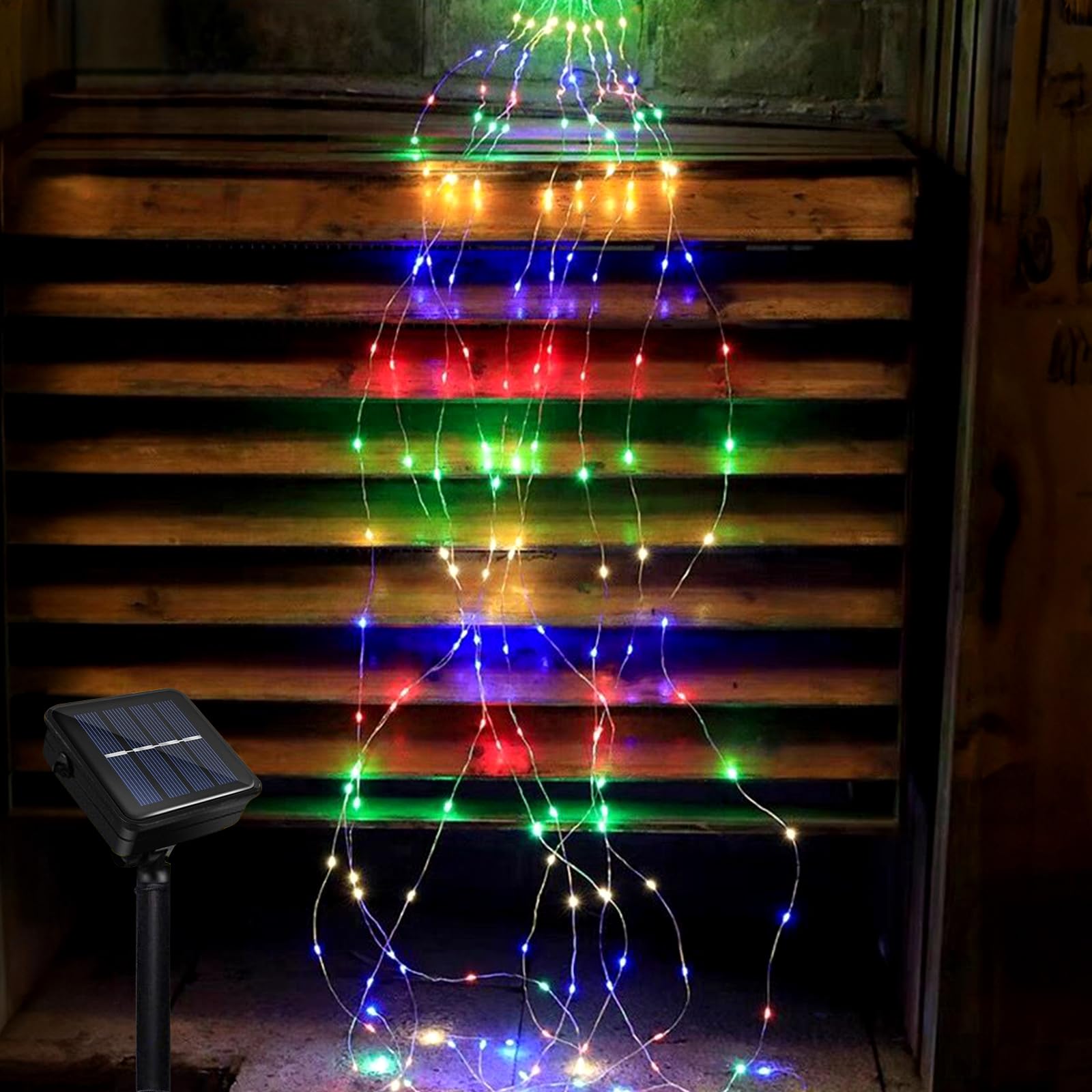 Micacorn Solar Fairy Lights - 2M 10 Strand Waterfall String Lights with 200 LEDs, Waterproof, 8 Modes for Home, Garden, Party, Wedding & Christmas Decoration