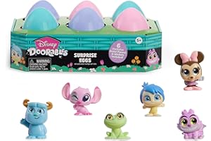 Disney Doorables 6-Pack Surprise Eggs, Includes Characters and Stickers, Easter Gifts and Basket Stuffers, Kids Toys for Ages 5 Up by Just Play