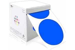 PARLAIM 3 Inch Round Permanent Adhesive Color Cod Dot Stickers,500 per Dispenser Box Roll dots Label Blue Inventory Circle Stickers