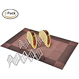 Taco stand, Newroad Stainless Steel Taco holders, 5 Taco Rack Tray with NON-SLIP MAT - 2 pack