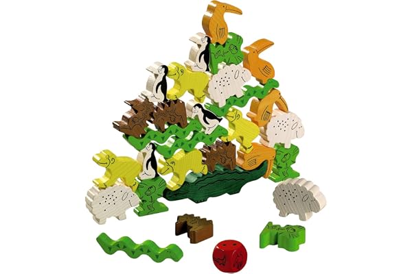HABA Animal Upon Animal - Classic Wooden Stacking Game Fun for The Whole Family (Made in Germany), 4 years & up
