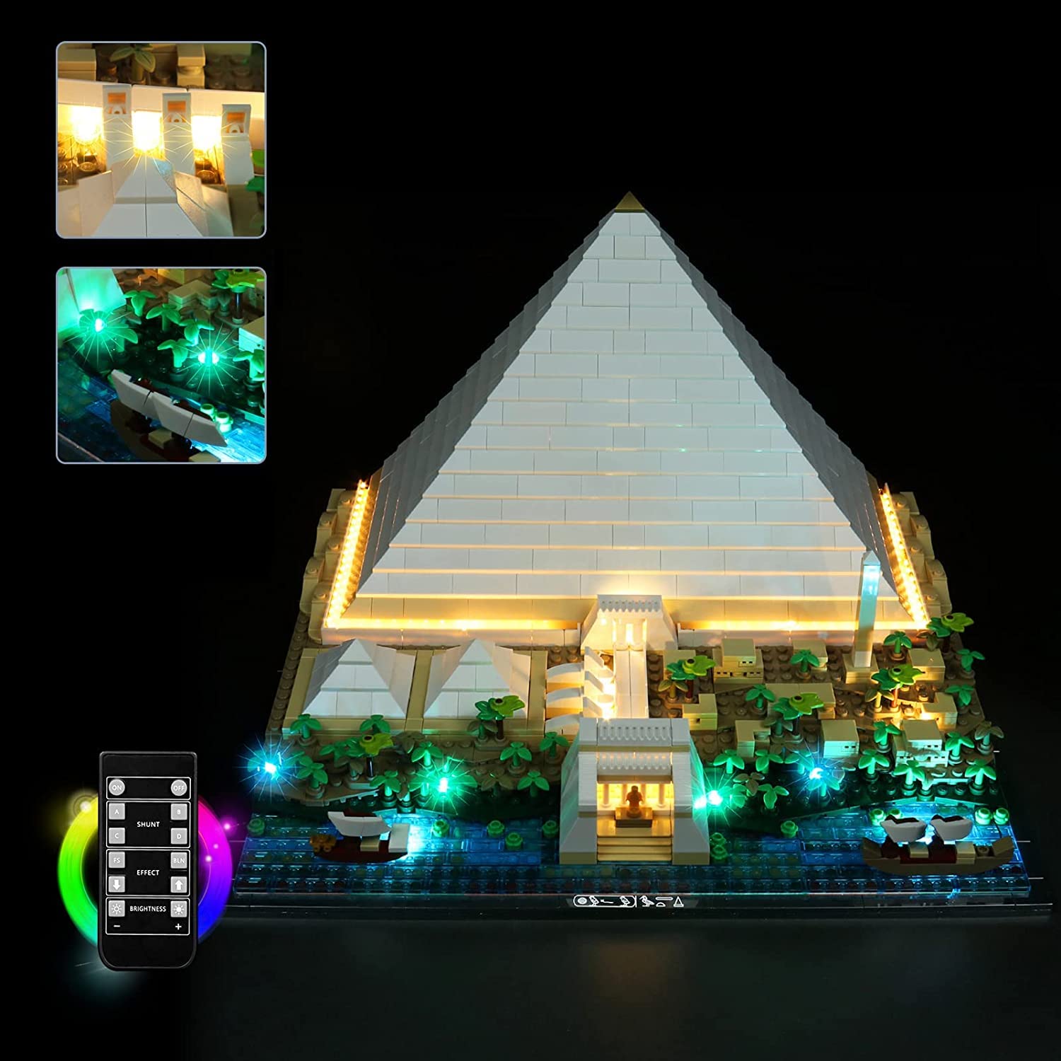 LED Lighting Kit for Lego 21058 Architecture Cheops Pyramid Building Kit (Lights Only) Remote Control Lighting Kit Compatible with Lego The Great Pyramid of Giza — image 1