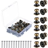 Ripeng 36 Pieces Mini Cabinet Knobs Small Round Metal 12 mm,Bronze | Vintage Antique Jewelry Box Hardware, Mini Drawer Pulls, Handle Knobs with Screws Wood Case Drawer Cabinets