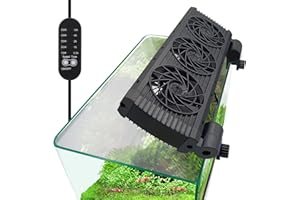 DEGGOX Upgrade Aquarium Fan with Memory Function,Fish Tank Cooling Fan,Aquarium Cooler Water Chiller for Axolotl Betta Fish Accessories with Adjustable Speed and Timer(3 fan)