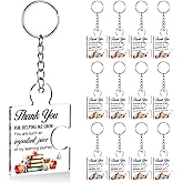 Teacher Appreciation Gifts in Bulk, 12 Pcs Teacher Gifts from Students, Graduation Birthday Christmas Gift Ideas for Women Teachers, Thank You for Helping Me Grow Acrylic Puzzle Piece Keychains