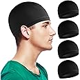 WLLHYF 4 Pieces Skull Caps for Men, Soft Beanie Wave Cap Sleep Hats Elastic Multifunctional Headwear Sleep Caps Wicking