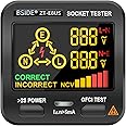 BSIDE EBTN LCD Outlet Tester 3 Results Display, Integrated Voltage Detector, GFCI Receptacle Socket Tester Circuit Analyzer US Wall Plug Leakage Tester Electricity Line Fault Checker
