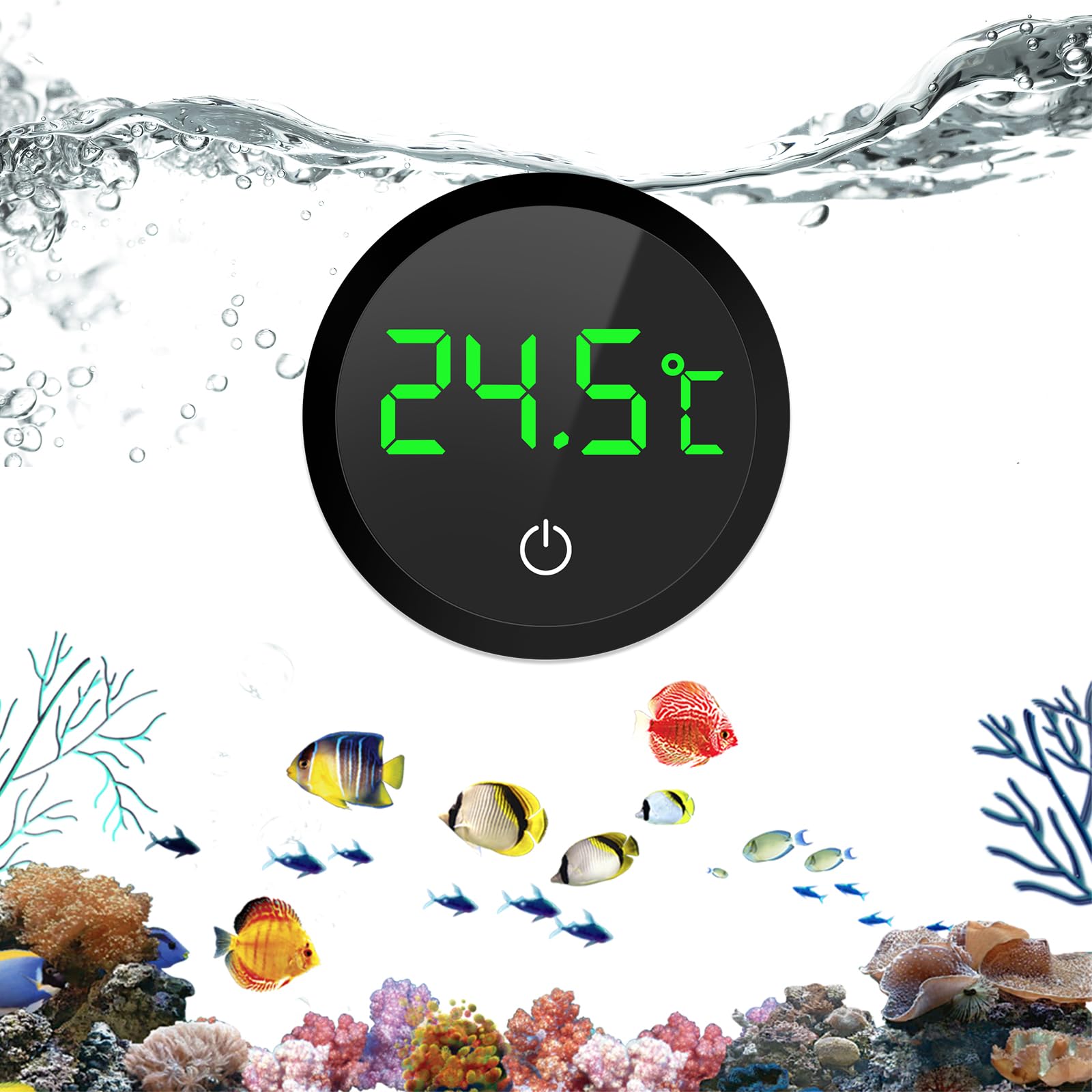 PnxdeobXL Aquarium Thermometer, Digital Aquarium Thermometer with LCD Display – Accurate Temperature Measurement for Freshwater, Saltwater, and Terrariums – Easy to Install