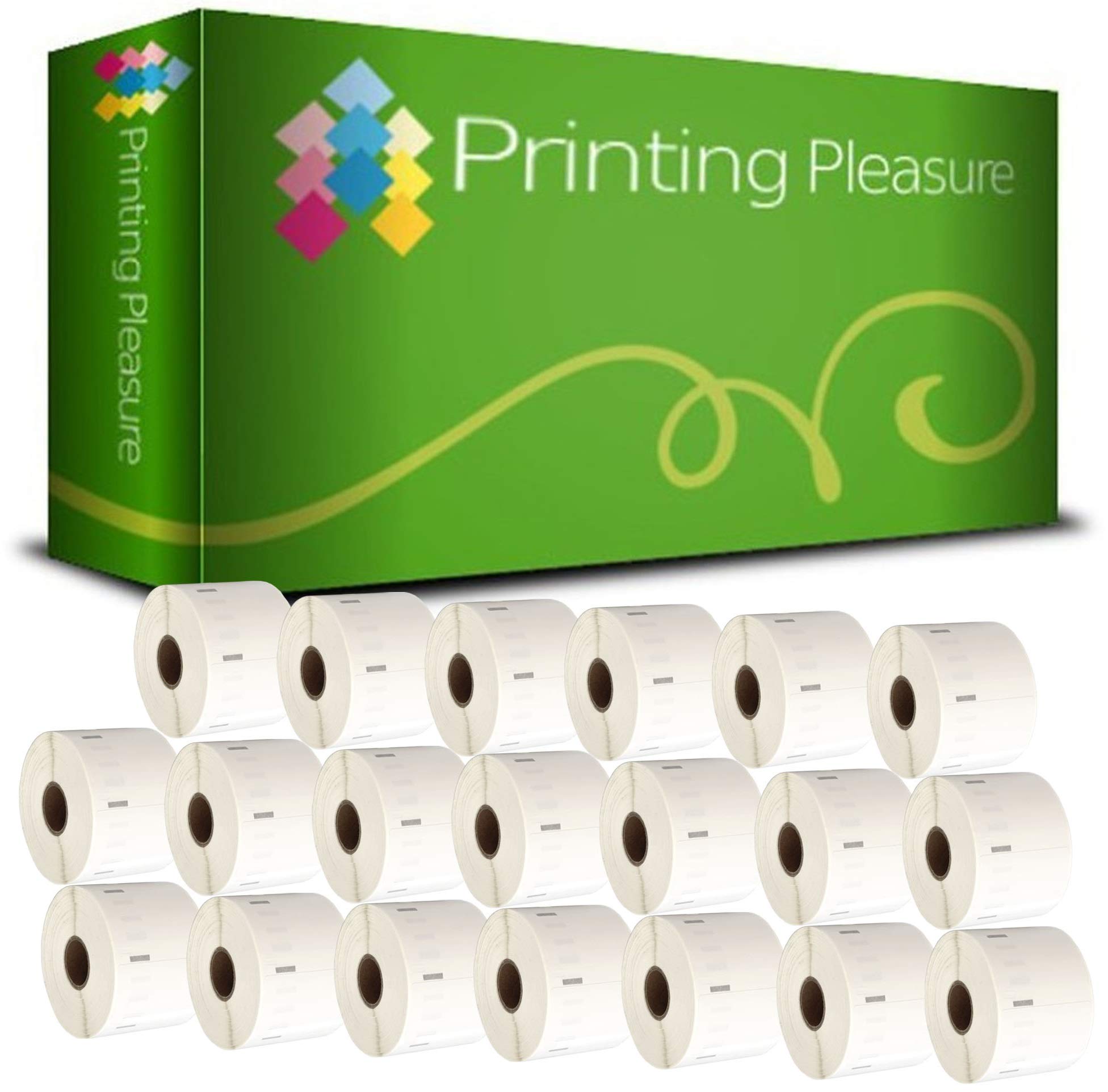 Printing Pleasure 20 x 11354 Compatible Labels Rolls for LabelWriter & Seiko Label Printers | 57mm x 32mm | 1000 Labels per Roll