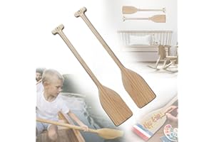 RUBAPOSM Wooden Oar Canoe Paddle 2.6 Feet,Ergonomic Grip,Pine Wood Paddles Small Oars for Kayak Water Sport DIY Home Wall Art Decor Gift (2 PCS)