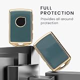 kwmobile Blue/Gold Key Cover for Volvo 4-Button Keyless Go Fob - TPU Protector view 2