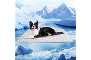 Petrendy Dog Cooling Mat, Reversible Self Cooling Pad for Dogs (Cool & Warm), Durable & Machine Washable, Pet Cooling Mat for Dogs Cats - Keep Your Pet Cool and Comfy in Summer (Grey Medium 36" x 23")