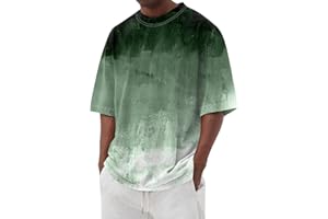 Men's Oversized Graphic Tees - Crewneck Tshirt Short Sleeve Gradient Color Casual Big and Tall Tee Shirts, S-5XL